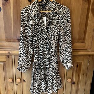 Leopard Print Long Sleeve Dress